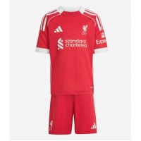 Stroje piłkarskie Liverpool Koszulka Podstawowej dla dzieci 2025-26 Krótki Rękaw (+ szorty)